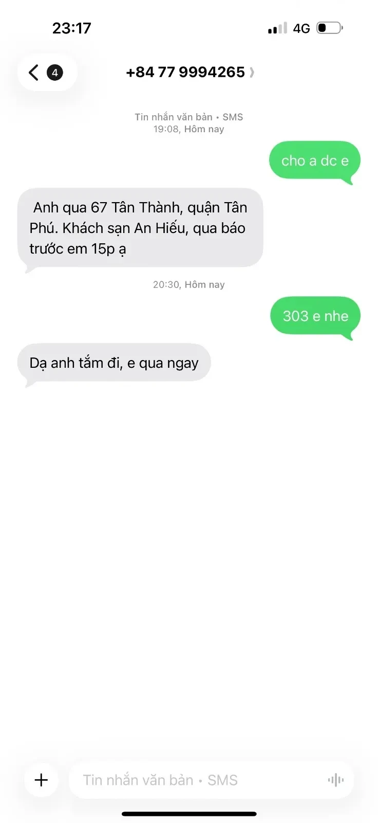 Ảnh checker thienbaolam chụp khi gặp CUM ALO cia  BỐI NHI lolite NHỎ NHẮN TRÊ TRUNG  GÁI ĐÔI MƯƠI (ảnh 1/3)